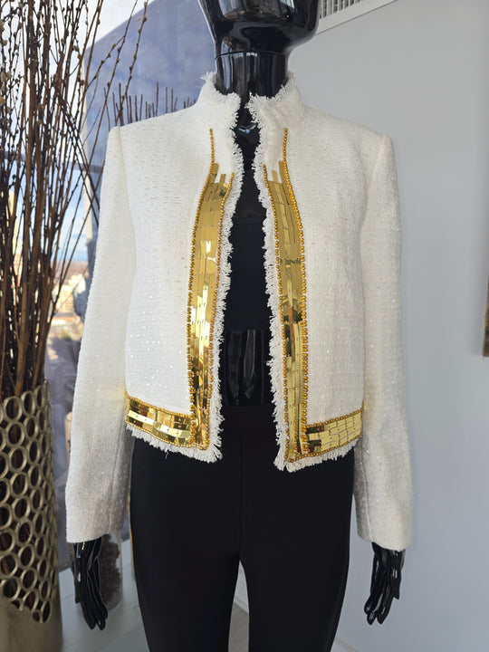 Gold Lapel Tweed Jacket S (Auction)