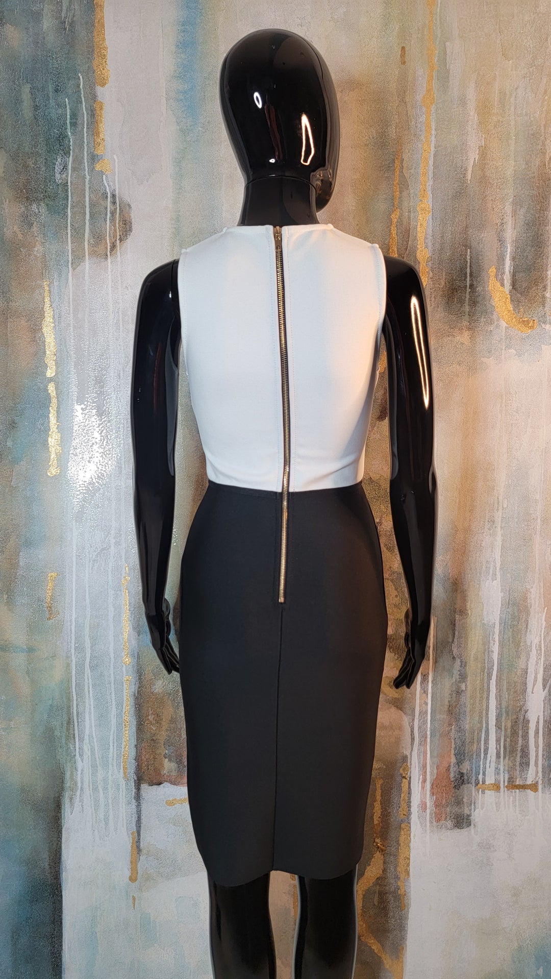 Color Block - Mesh Waist - Bandage Dress XS (Auction)