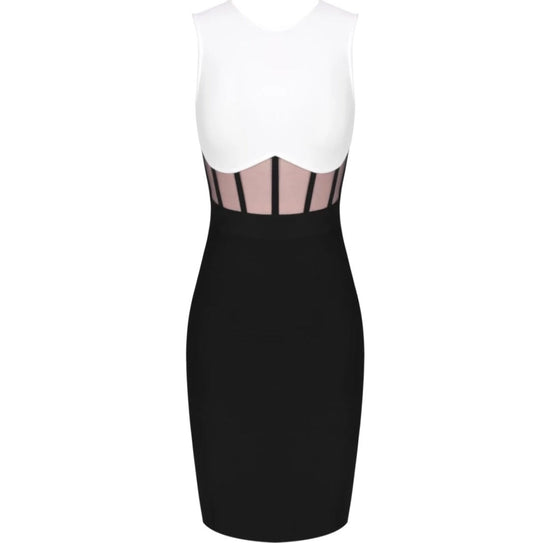 Color Block - Mesh Waist - Bandage Dress XS (Auction)