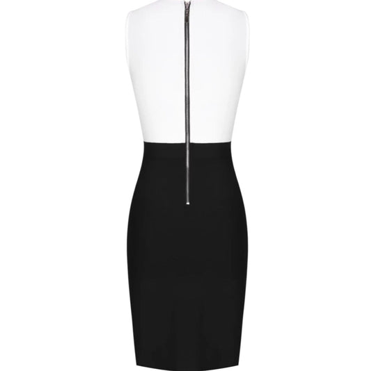 Color Block - Mesh Waist - Bandage Dress XS (Auction)